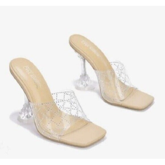New Cape Robbin Cinderella Heels Eli Clear Transparent Open Toe Size 7.5 - Picture 2 of 10